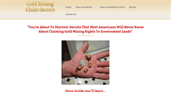 Desktop Screenshot of goldminingclaimsecrets.com